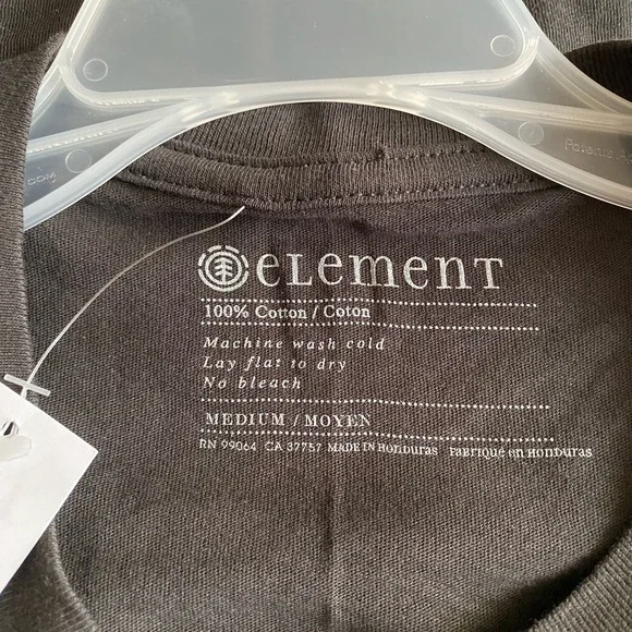 ELEMENT long-sleeved T-shirt, size medium, dark brown, NWT - Picture 2 of 3